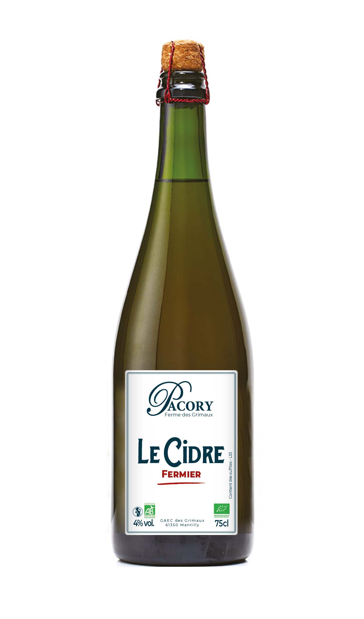 Cidre Fermier Bio Doux Pacory